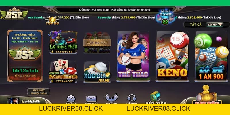 Thể thao B52club bùng nổ cảm xúc với từng trận đấu - LUCKRIVER88