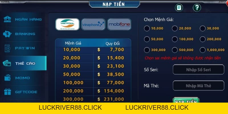 Nạp tiền tại B52club nhanh chóng, an toàn và nhiều ưu đãi - LUCKRIVER88
